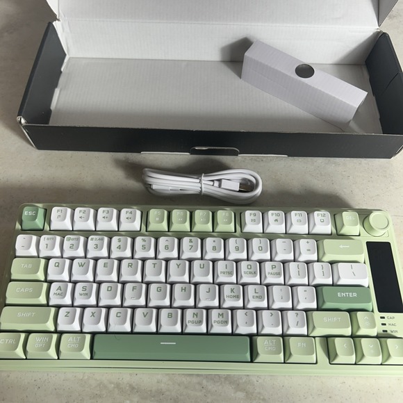 Klymra Other - Womier DK75 75% Wireless Gaming Keyboard, RGB Backlit Creamy Keyboard Green
